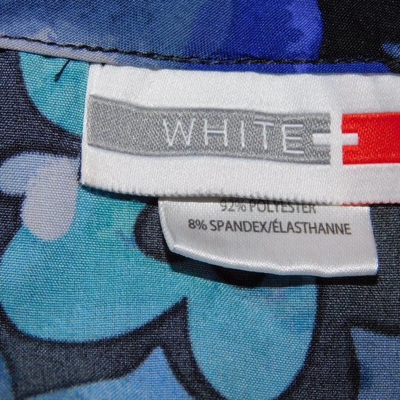 White Cross Womens XL Black with Blue Purple Hearts V Neck Scrub Top Shirt - Picture 3 of 12